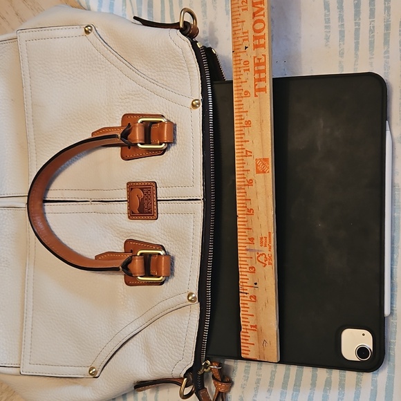 Dooney & Bourke  Florentine Clayton Tan and White Wth Tassels - Picture 15 of 15